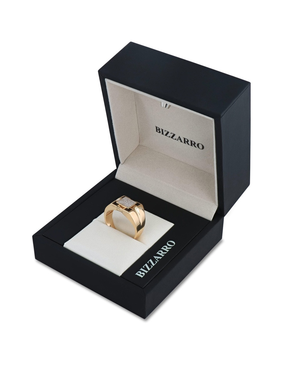 Anillo 14 k de oro amarillo zirconia brillante 2