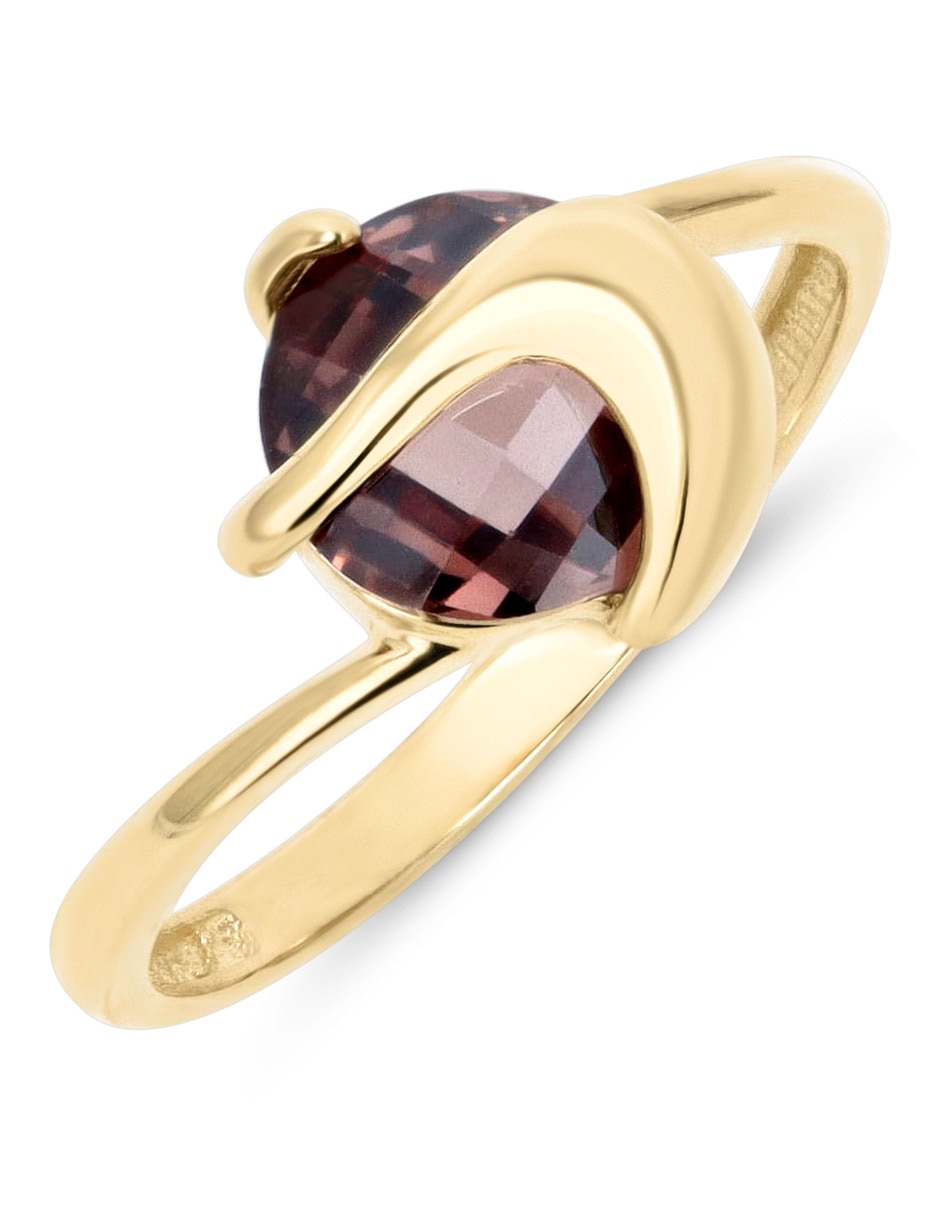 Anillo 14 k de oro amarillo zirconia brillante 5
