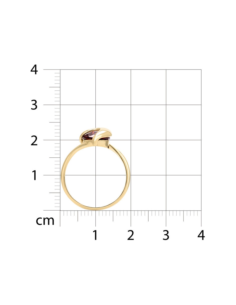 Anillo 14 k de oro amarillo zirconia brillante 6