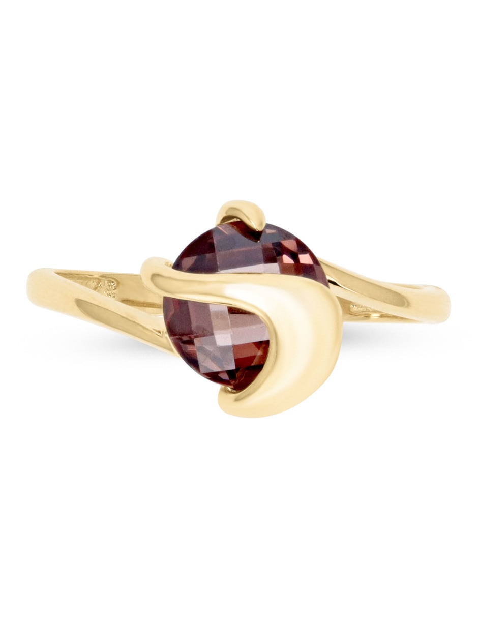 Anillo 14 k de oro amarillo zirconia brillante 4