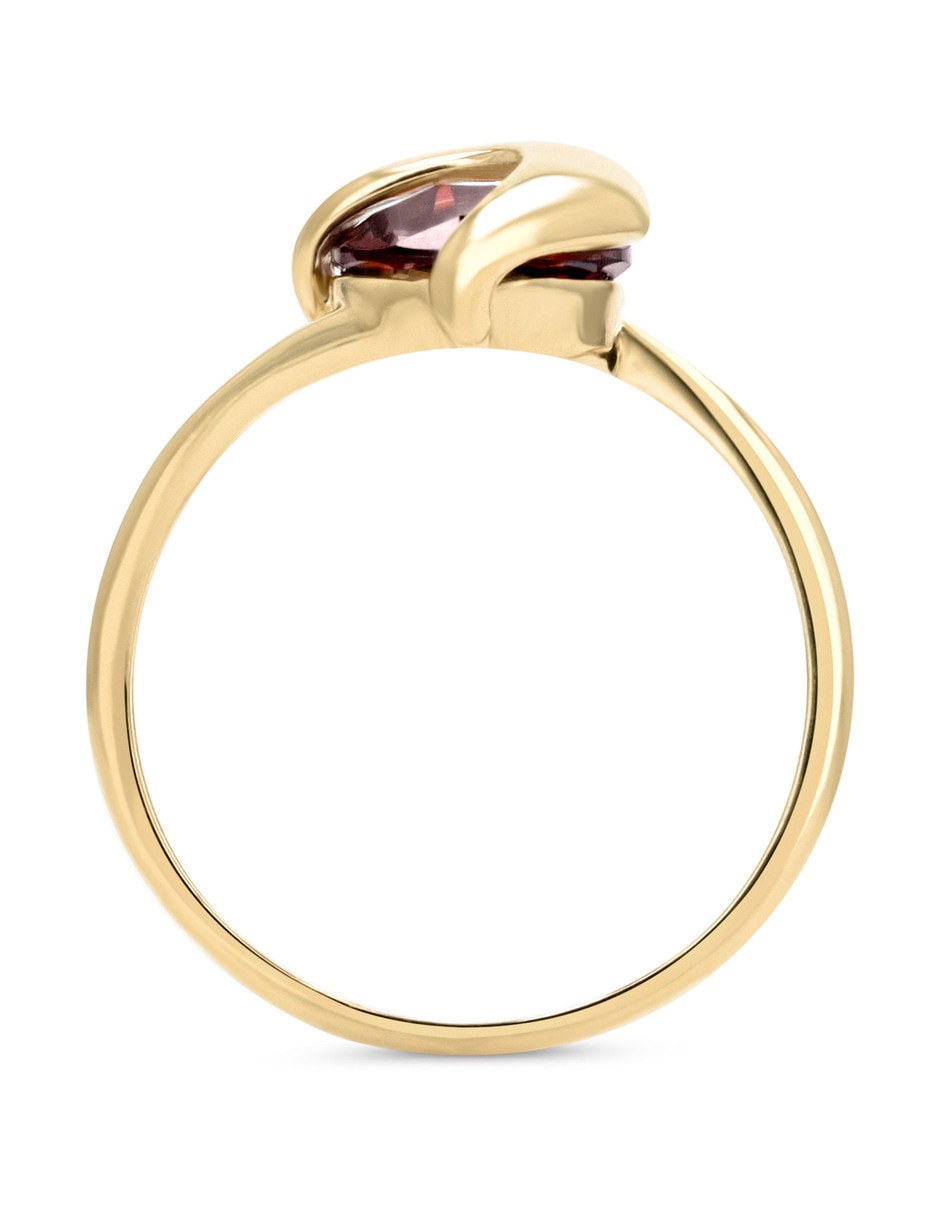 Anillo 14 k de oro amarillo zirconia brillante 3