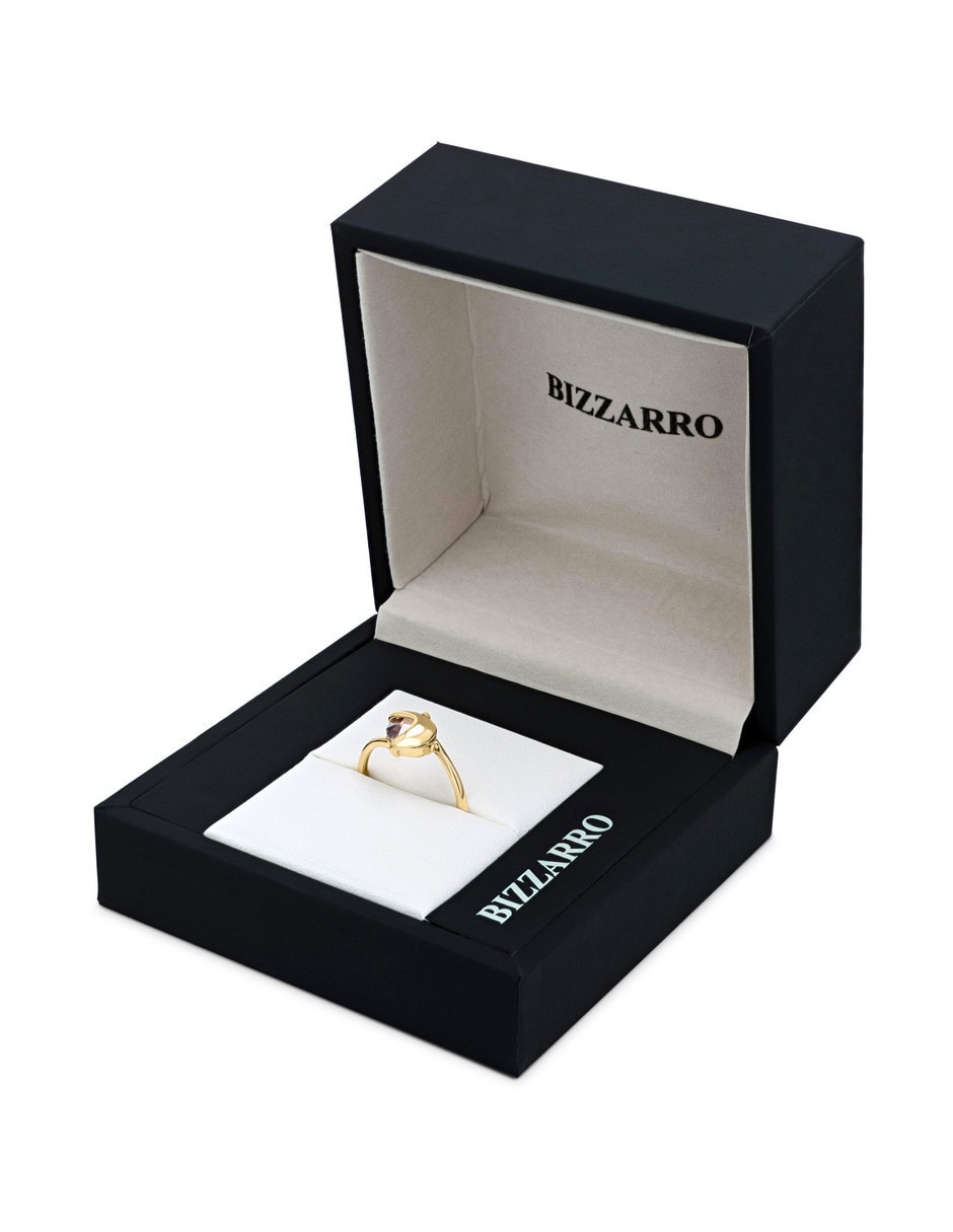 Anillo 14 k de oro amarillo zirconia brillante 2