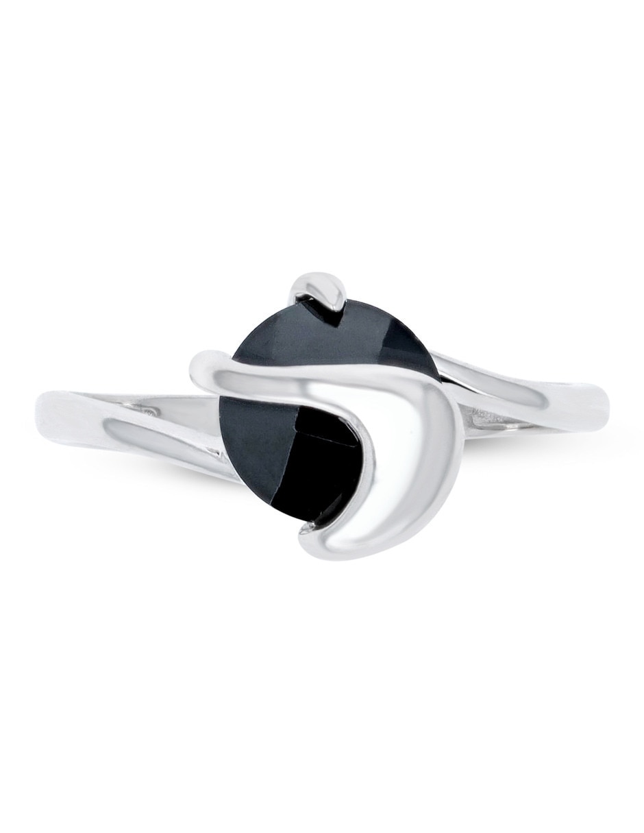 Anillo 14 k de oro blanco zirconia brillante 4