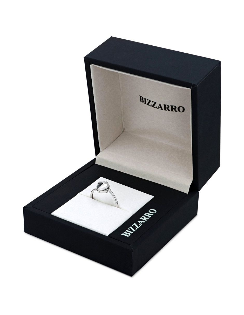 Anillo 14 k de oro blanco zirconia brillante 2