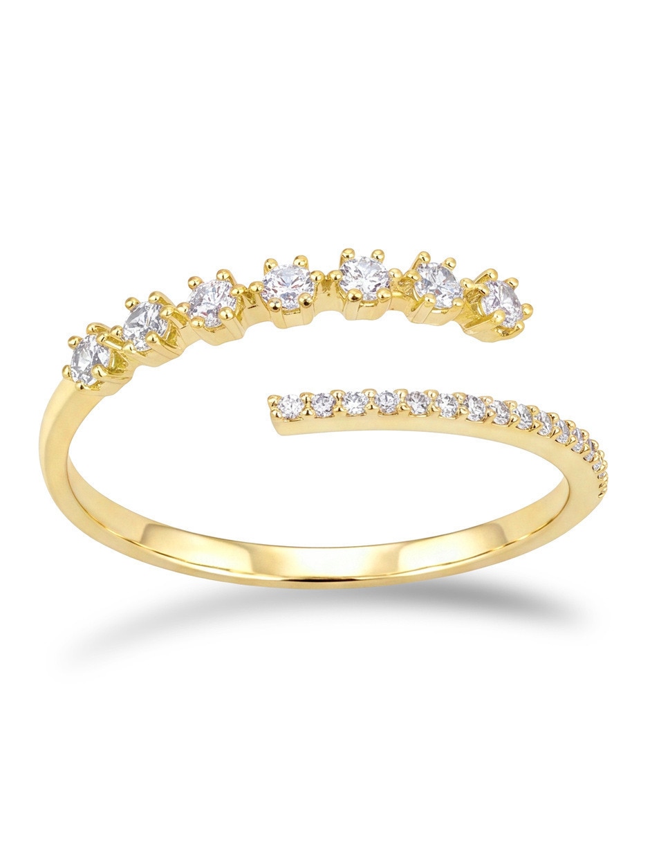 Anillo 14 k de oro amarillo zirconia brillante Anillo 14 k de oro amarillo zirconia brillante