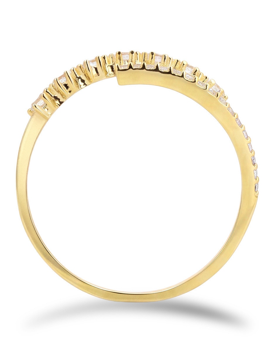Anillo 14 k de oro amarillo zirconia brillante 3