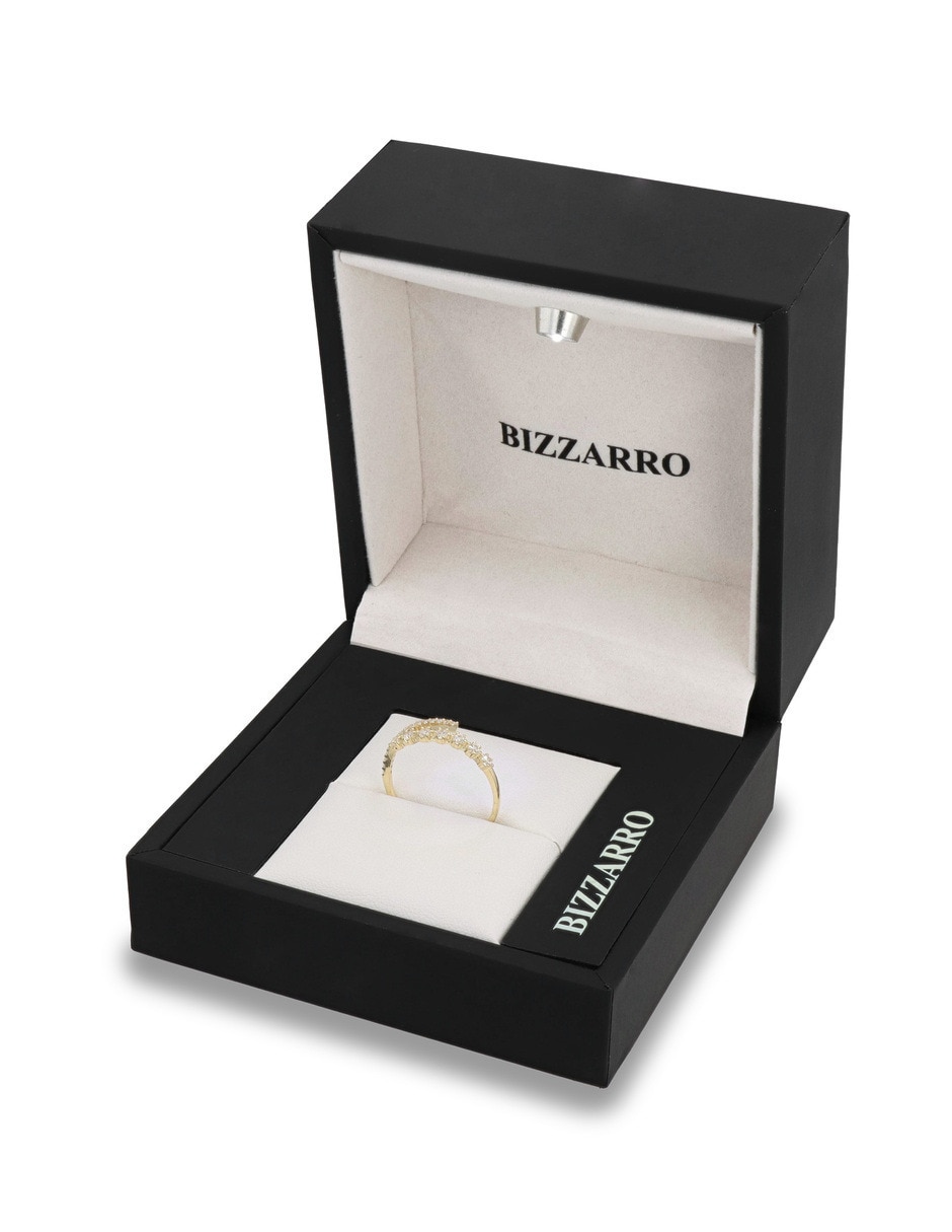 Anillo 14 k de oro amarillo zirconia brillante 2