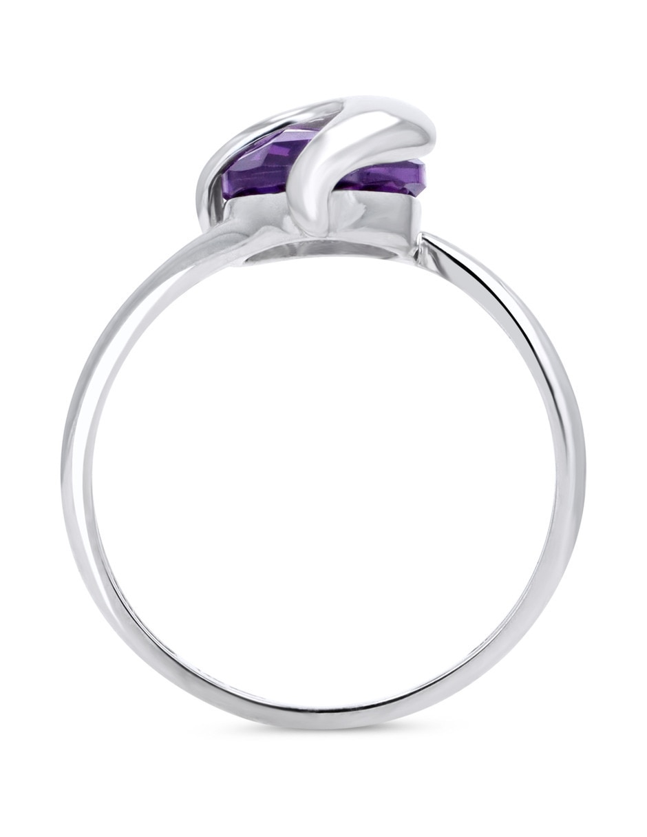 Anillo 14 k de oro blanco zirconia brillante 3
