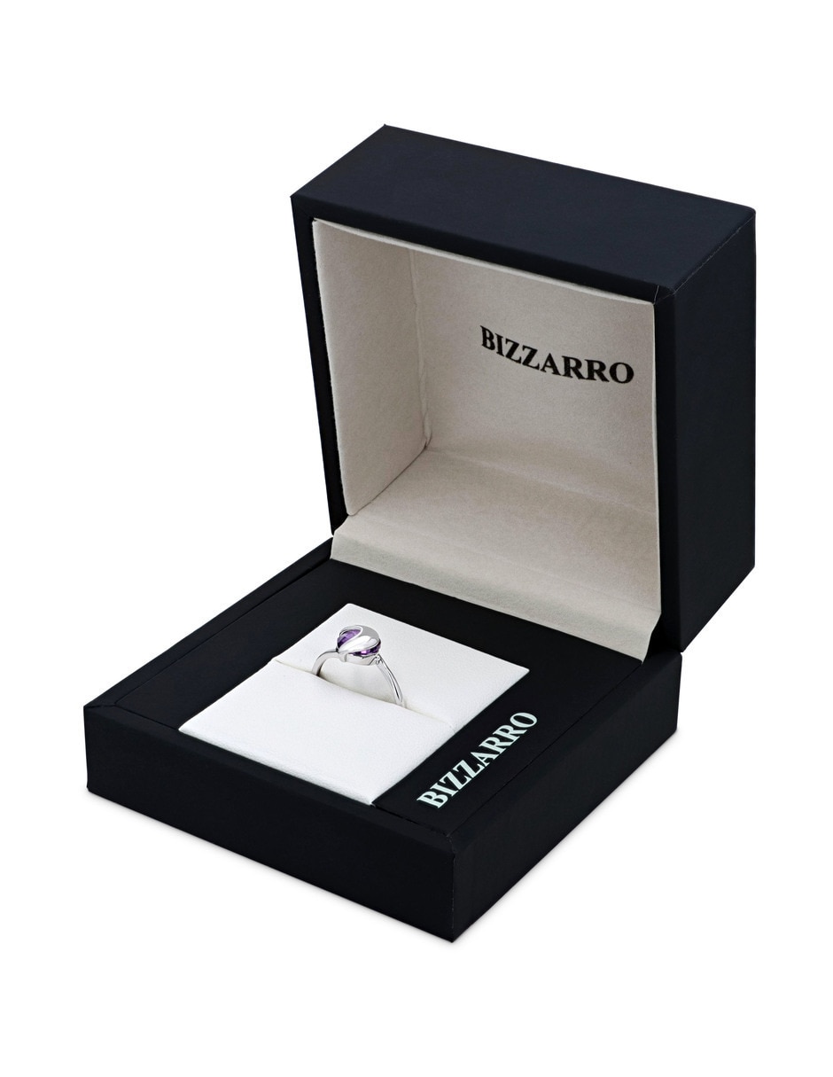 Anillo 14 k de oro blanco zirconia brillante 2