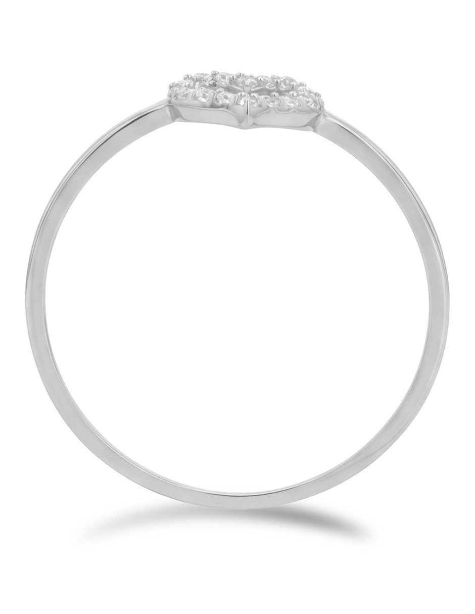 Anillo 14 k de oro blanco zirconia brillante 3