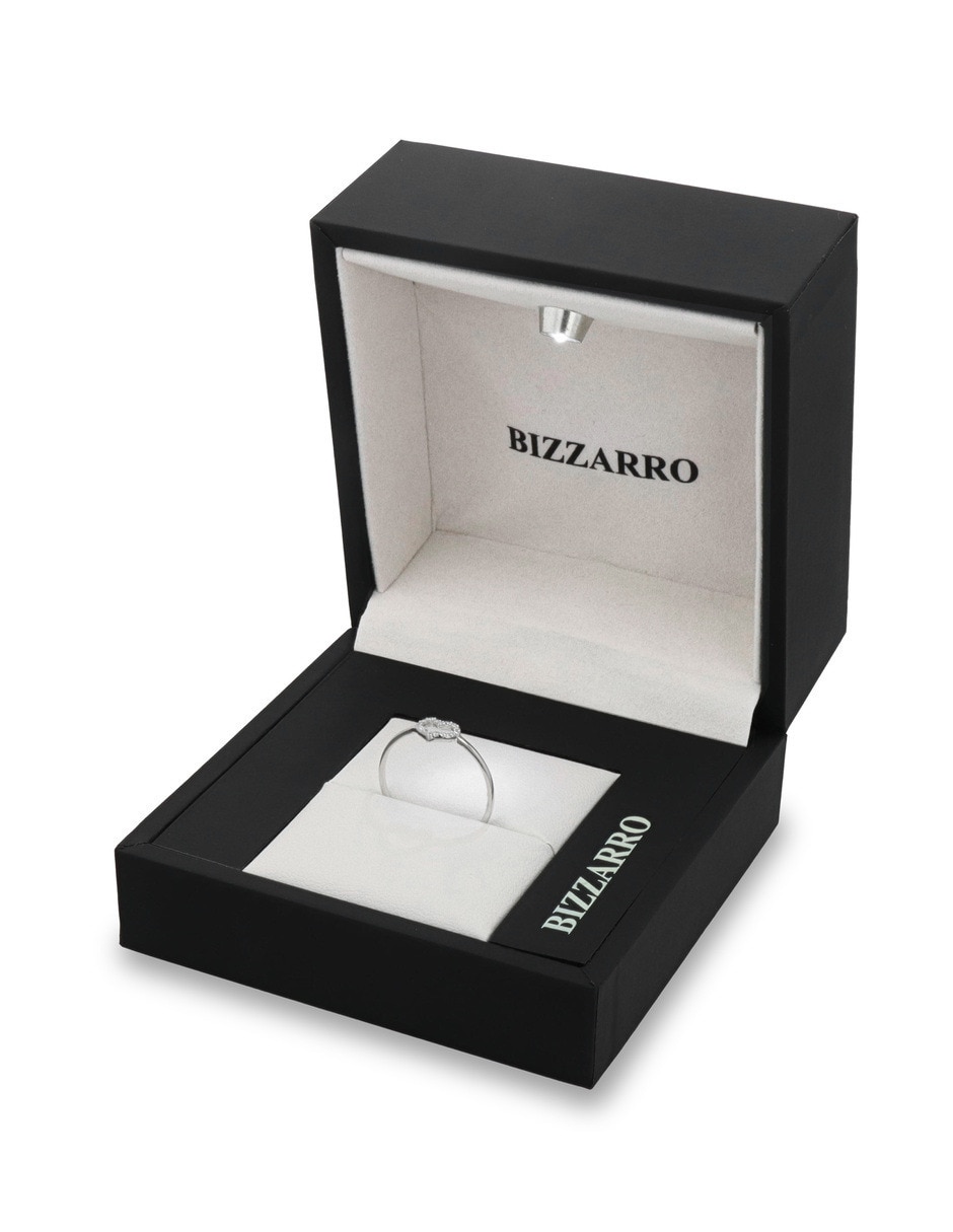 Anillo 14 k de oro blanco zirconia brillante 2