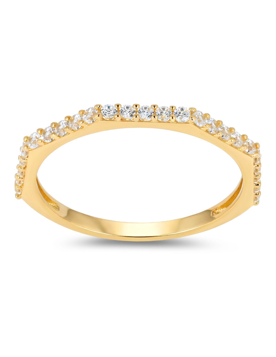 Anillo 14 k de oro amarillo zirconia brillante Anillo 14 k de oro amarillo zirconia brillante