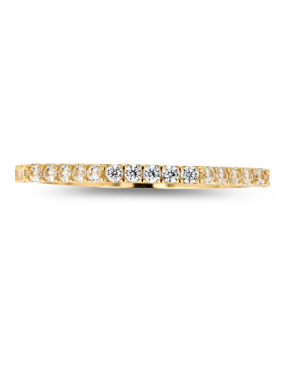 Anillo 14 k de oro amarillo zirconia brillante 4