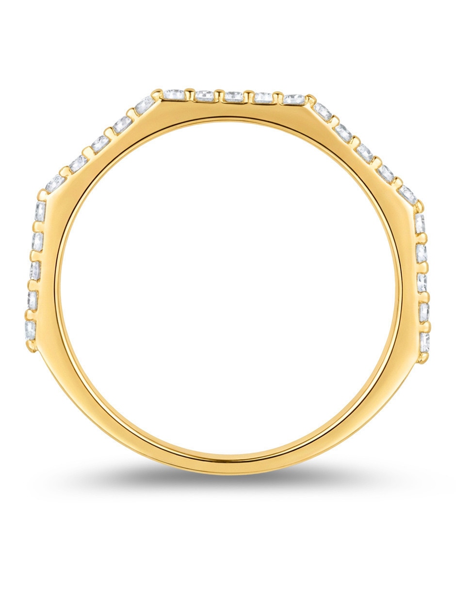 Anillo 14 k de oro amarillo zirconia brillante 3