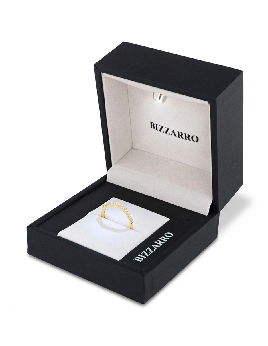 Anillo 14 k de oro amarillo zirconia brillante 2