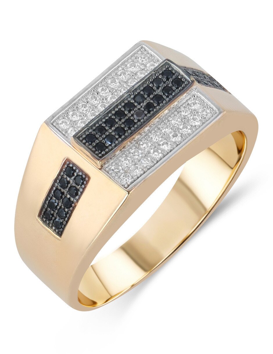 Anillo 14 k de oro amarillo zirconia brillante 5