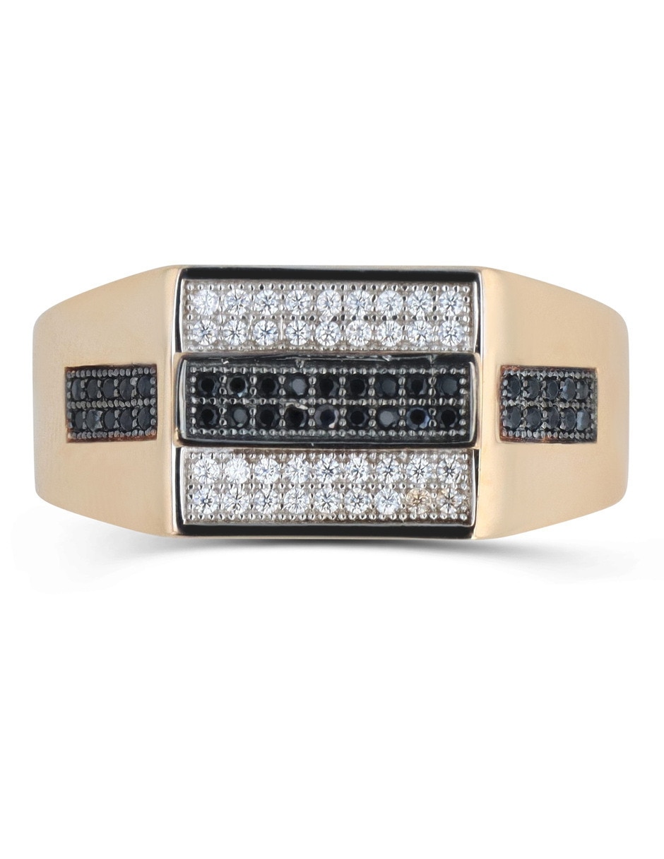 Anillo 14 k de oro amarillo zirconia brillante 4