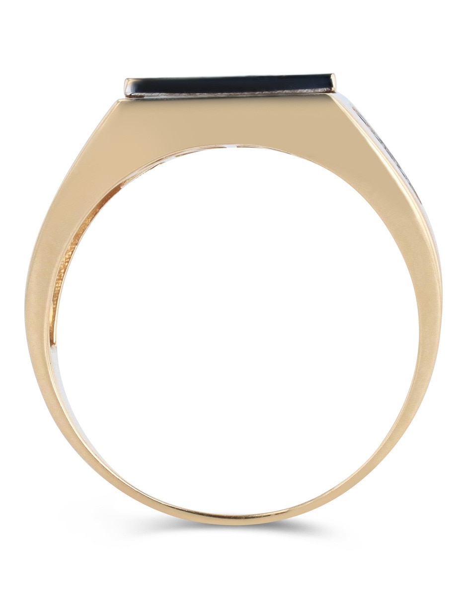 Anillo 14 k de oro amarillo zirconia brillante 3