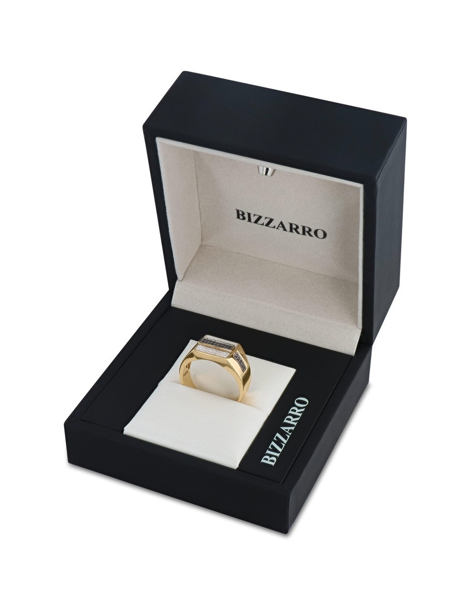Anillo 14 k de oro amarillo zirconia brillante 2