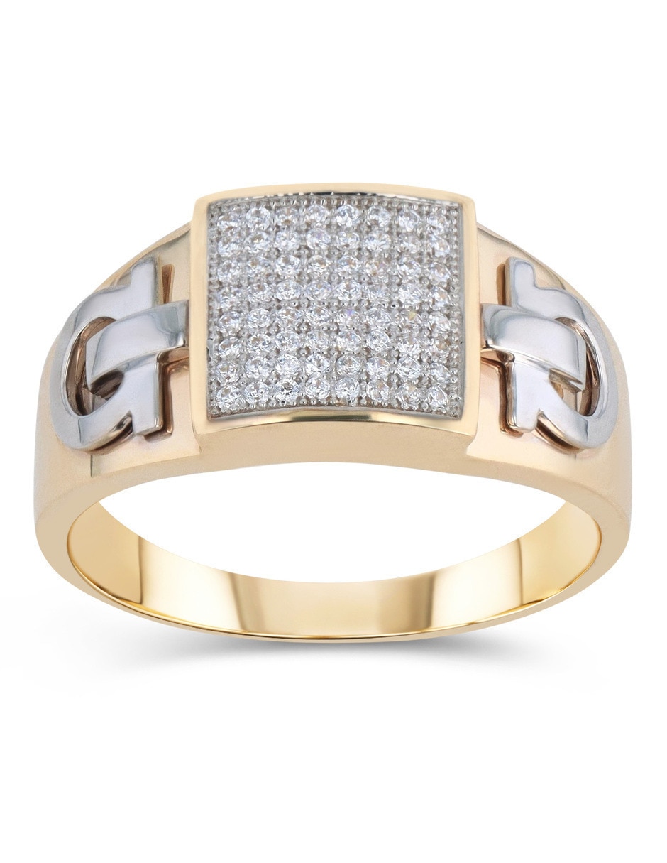 Anillo 14 k de oro amarillo zirconia brillante Anillo 14 k de oro amarillo zirconia brillante