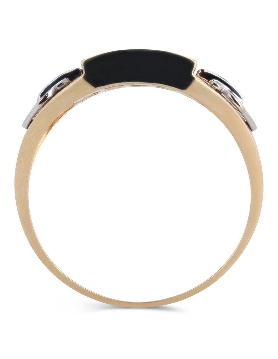 Anillo 14 k de oro amarillo zirconia brillante 3
