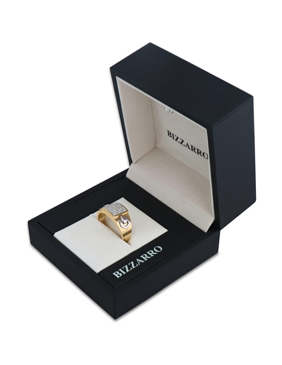 Anillo 14 k de oro amarillo zirconia brillante 2