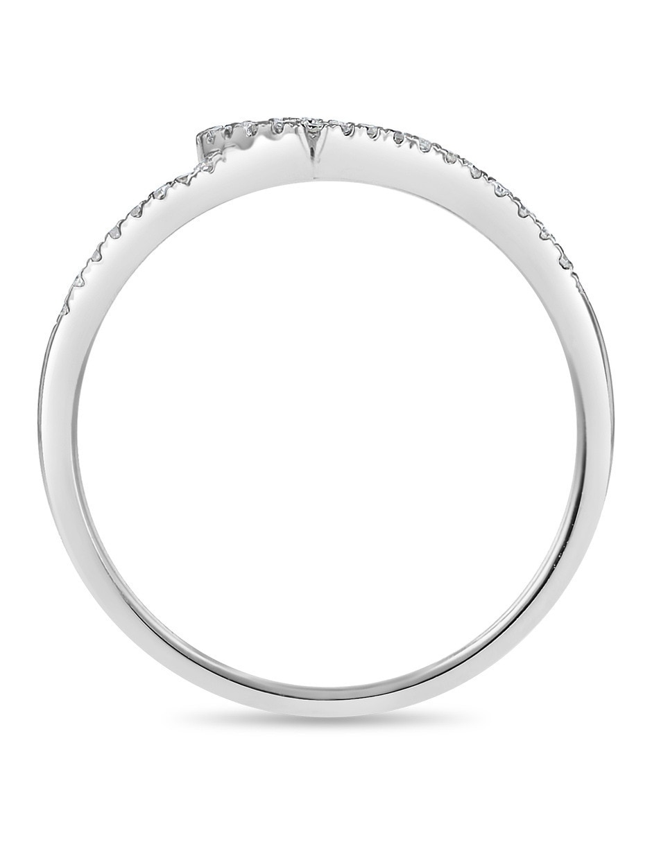 Anillo 10 k de oro blanco diamante brillante 3