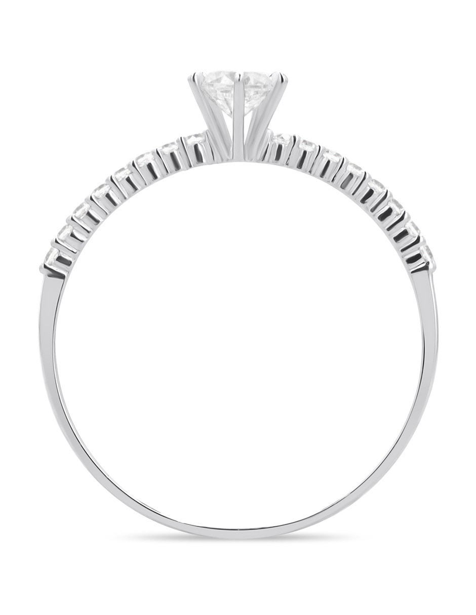 Anillo 14 k de oro blanco zirconia brillante 3