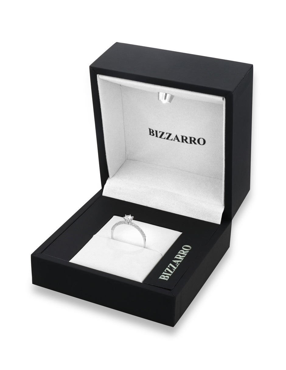 Anillo 14 k de oro blanco zirconia brillante 2