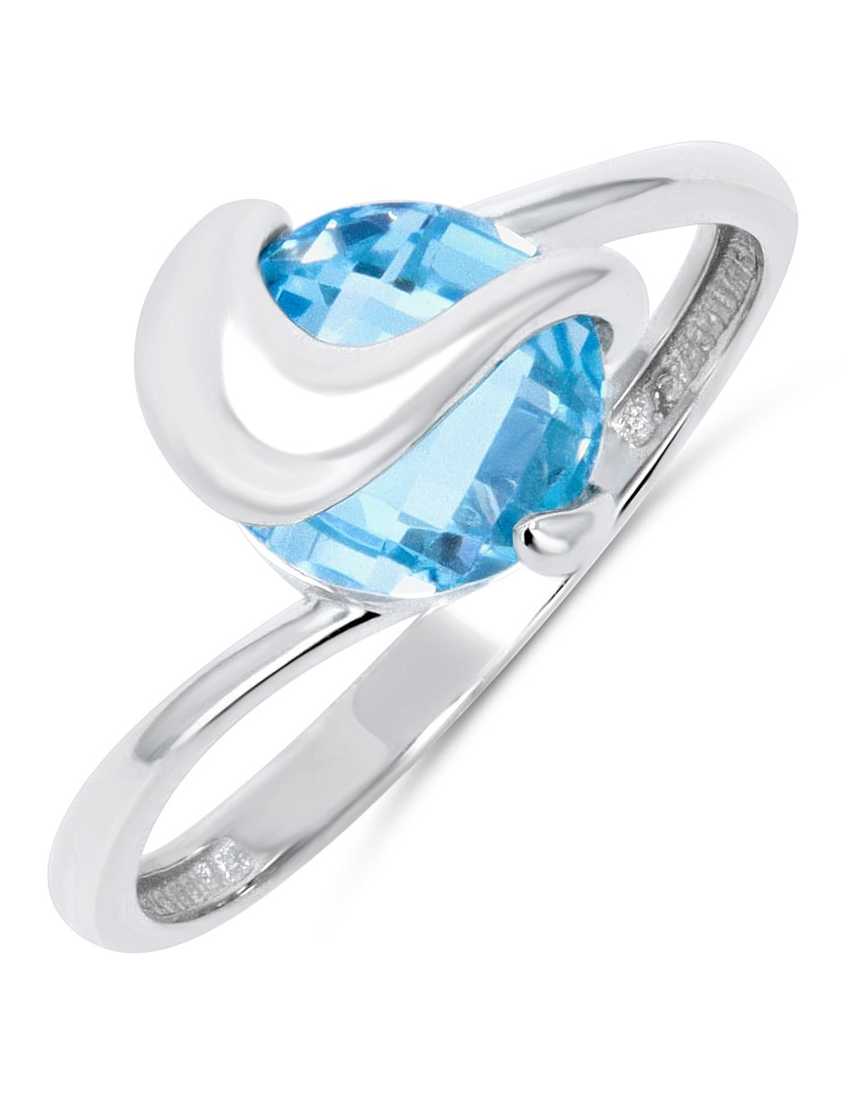 Anillo 14 k de oro blanco zirconia brillante 5