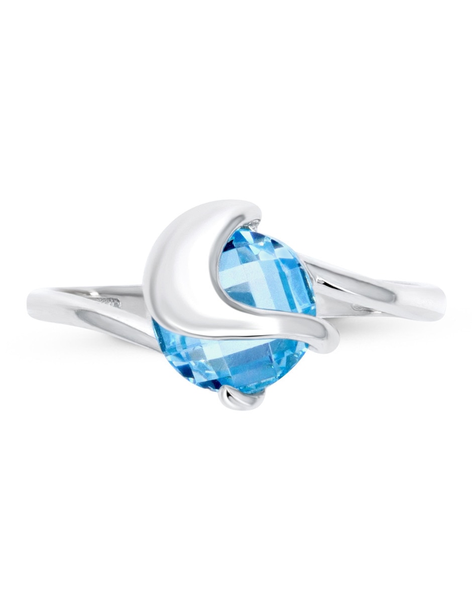Anillo 14 k de oro blanco zirconia brillante 4