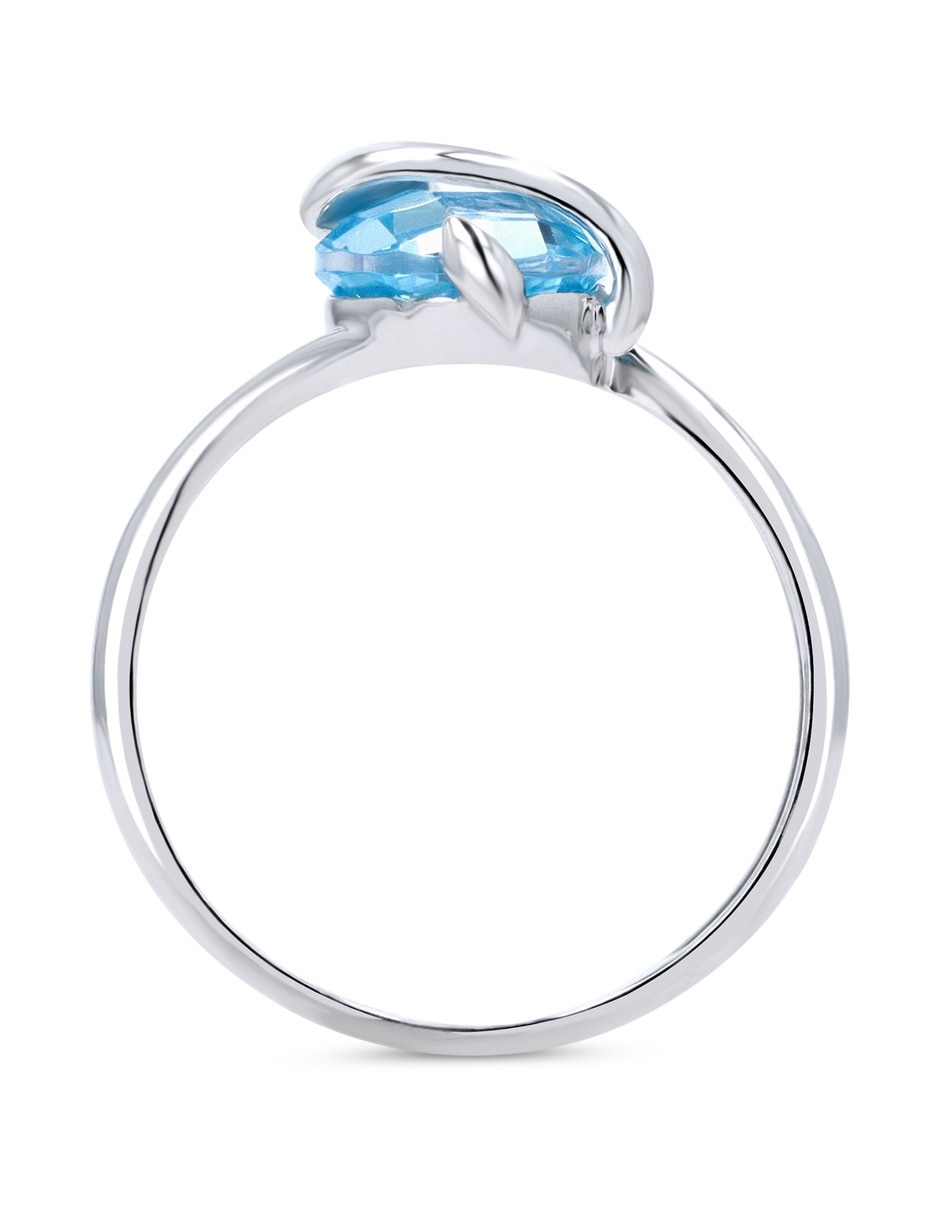 Anillo 14 k de oro blanco zirconia brillante 3
