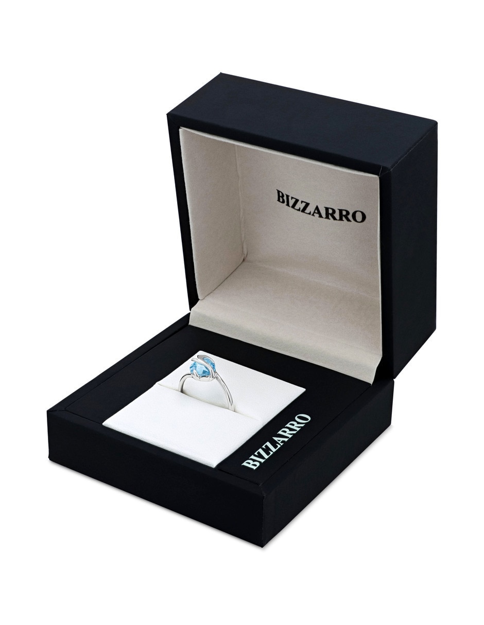 Anillo 14 k de oro blanco zirconia brillante 2