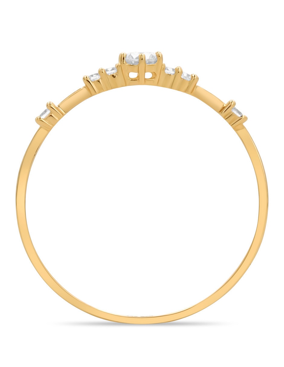 Anillo 14 k de Oro amarillo zirconia brillante 3
