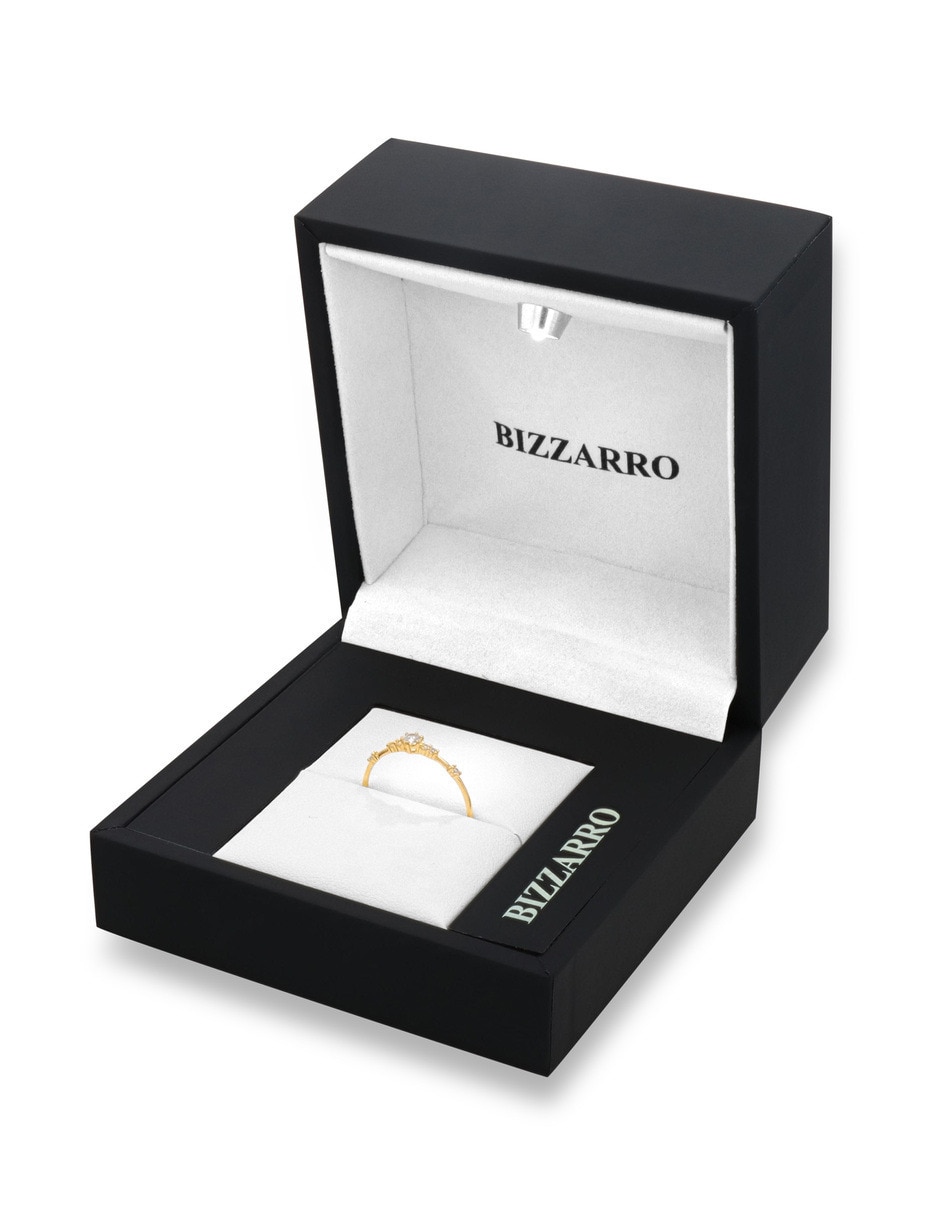 Anillo 14 k de Oro amarillo zirconia brillante 2