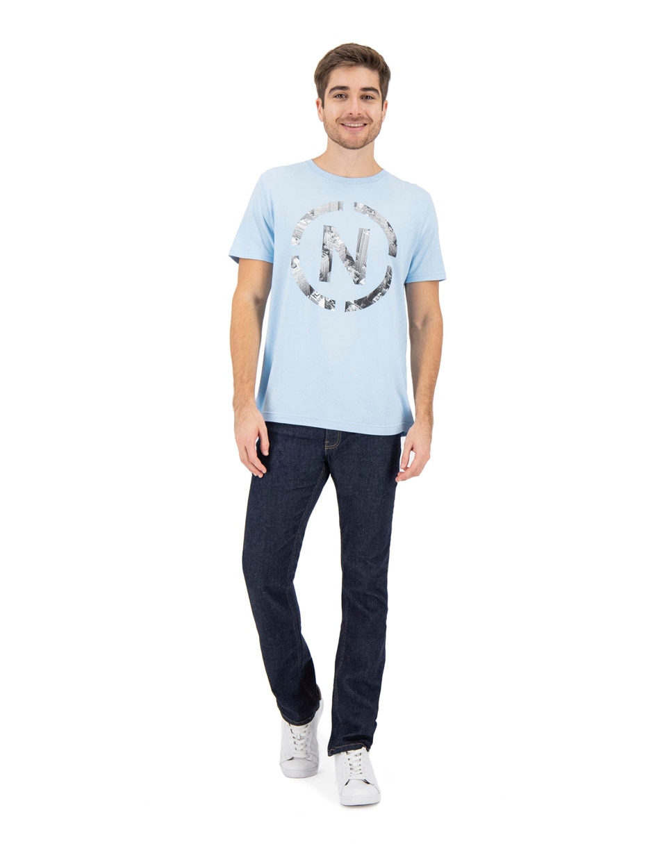 Playera nautica jeans cuello redondo para hombre 3