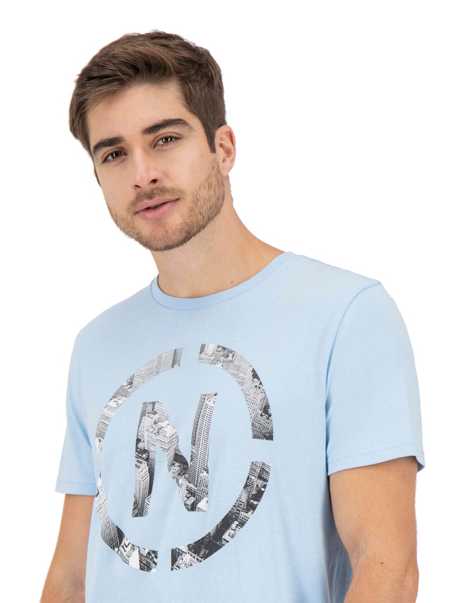 Playera nautica jeans cuello redondo para hombre 2