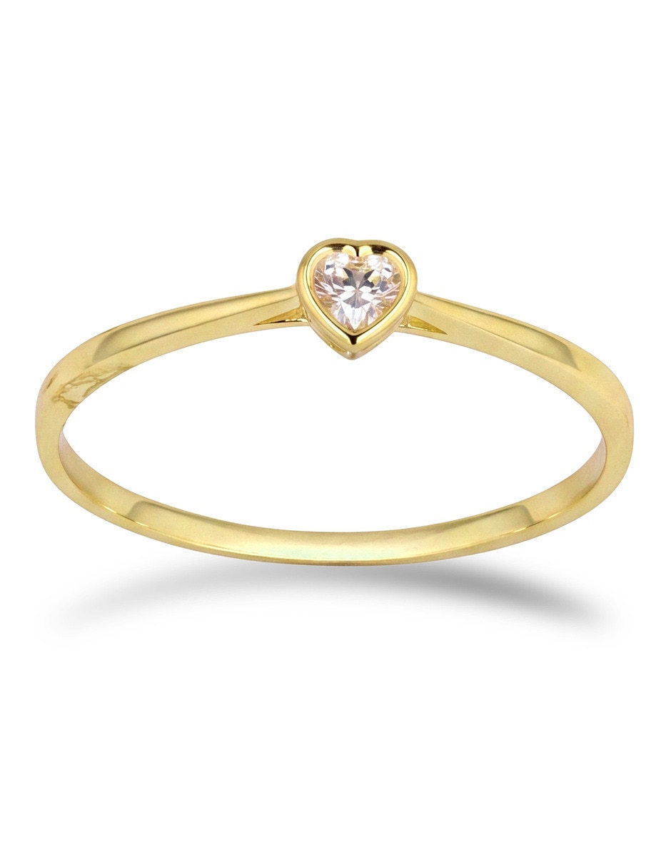 Anillo 14 k de oro amarillo zirconia brillante Anillo 14 k de oro amarillo zirconia brillante