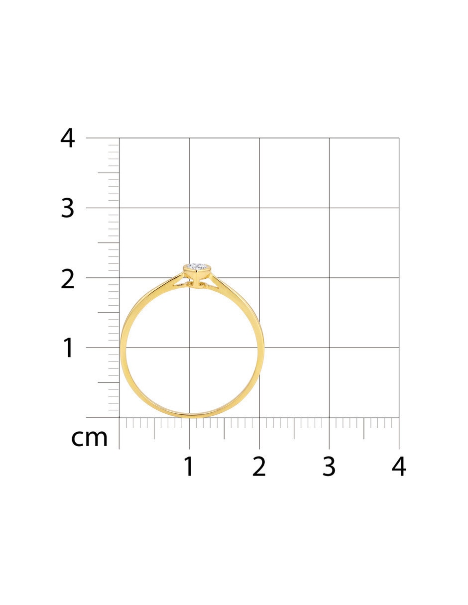Anillo 14 k de oro amarillo zirconia brillante 6