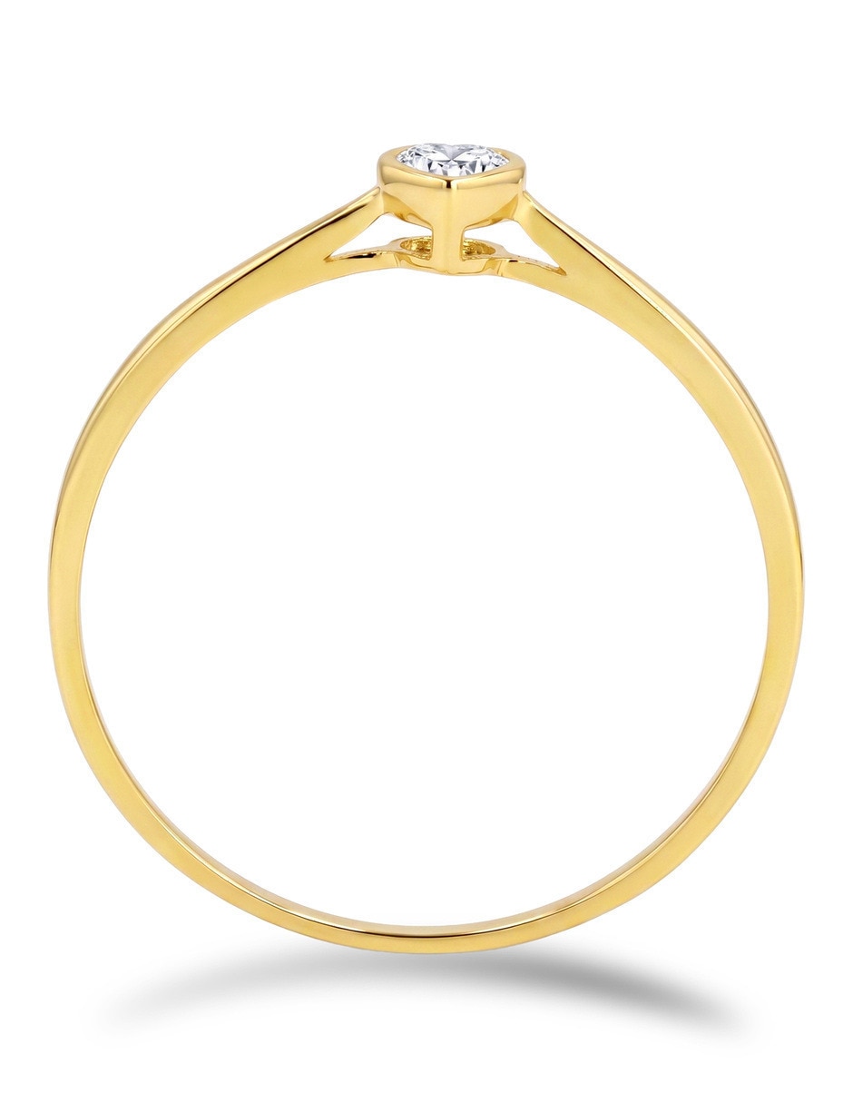 Anillo 14 k de oro amarillo zirconia brillante 3