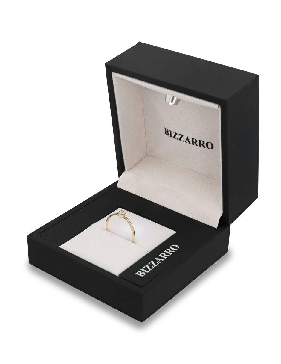 Anillo 14 k de oro amarillo zirconia brillante 2