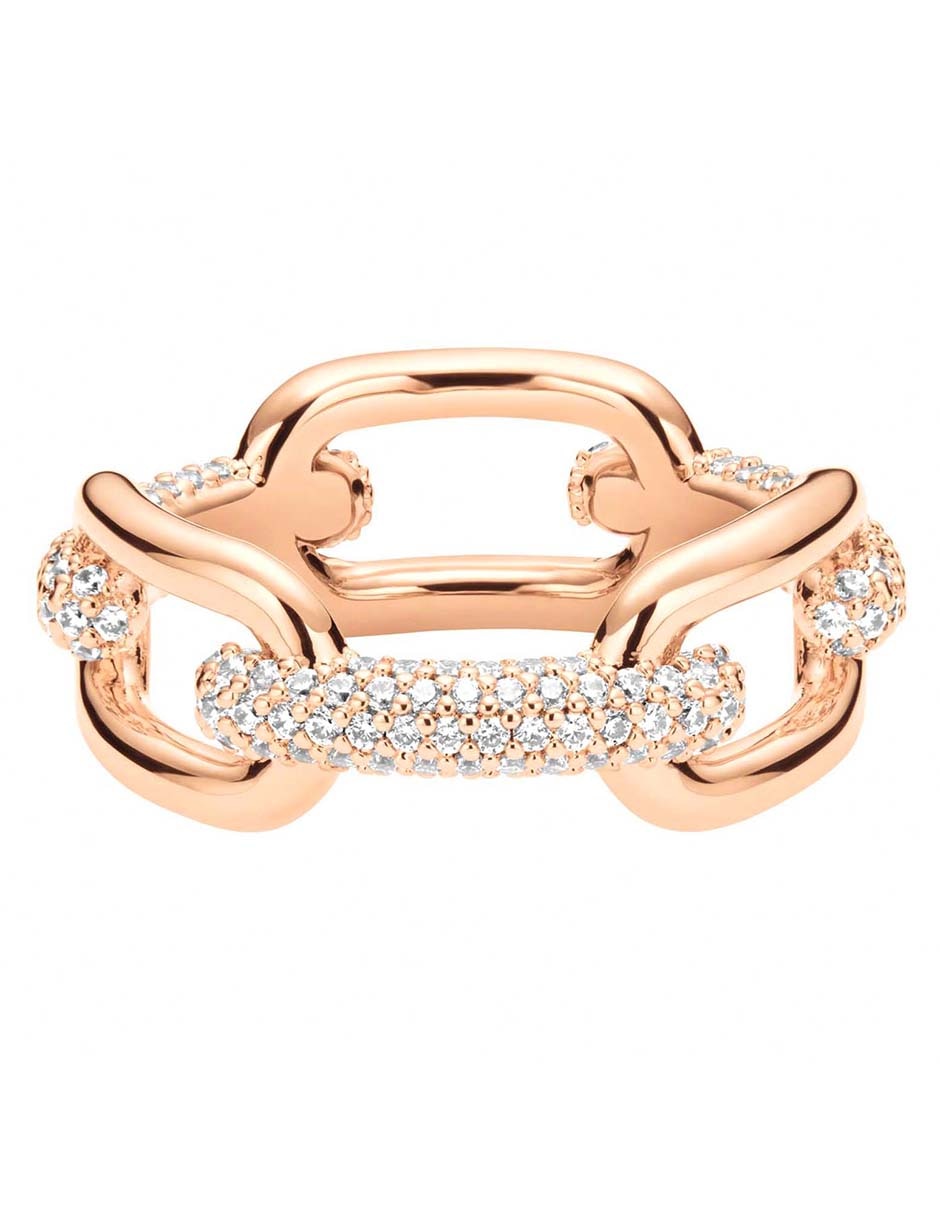 Anillo zirconia cúbica chapa de oro