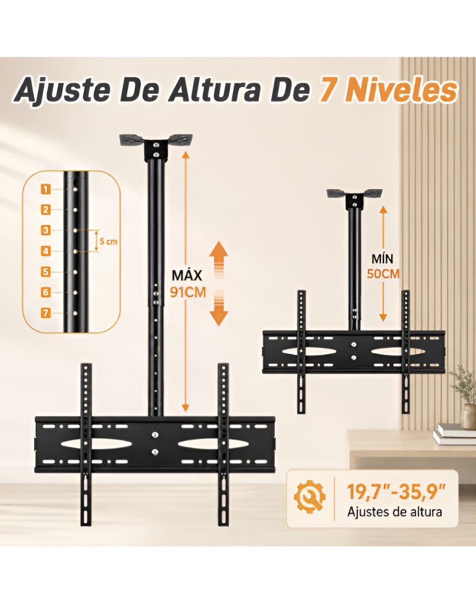 Soporte de techo para pantalla fijo 40 - 65 pulgadas 3