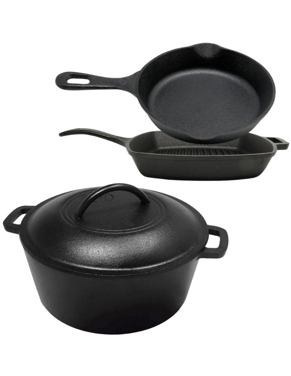 Batería de cocina wccia004bk de hierro fundido antiadherente sin pfoa 4 piezas Batería de cocina wccia004bk de hierro fundido antiadherente sin pfoa 4 piezas