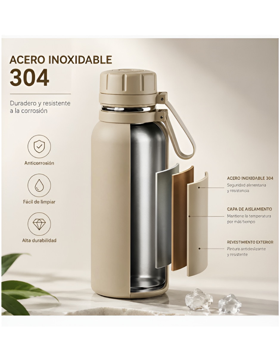 Termo de acero inoxidable con tapa rosca 3