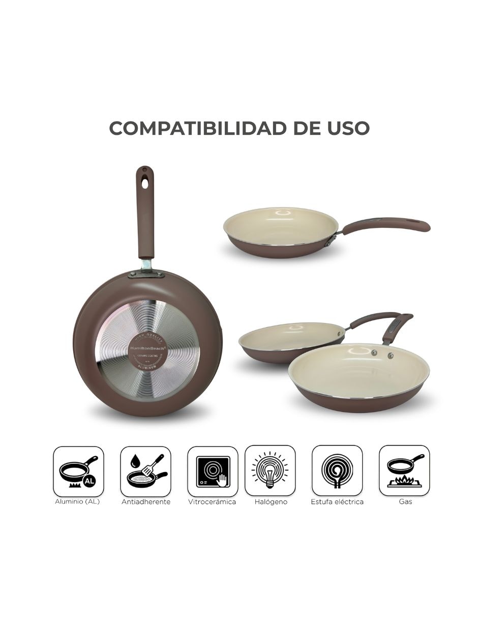 Set de sartenes hamilton beach de aluminio esmaltado 2 piezas 5