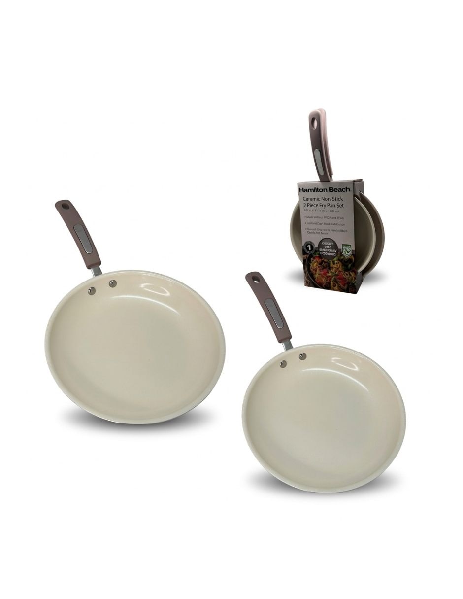 Set de sartenes hamilton beach de aluminio esmaltado 2 piezas 4