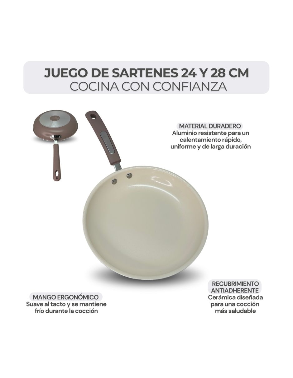 Set de sartenes hamilton beach de aluminio esmaltado 2 piezas 3