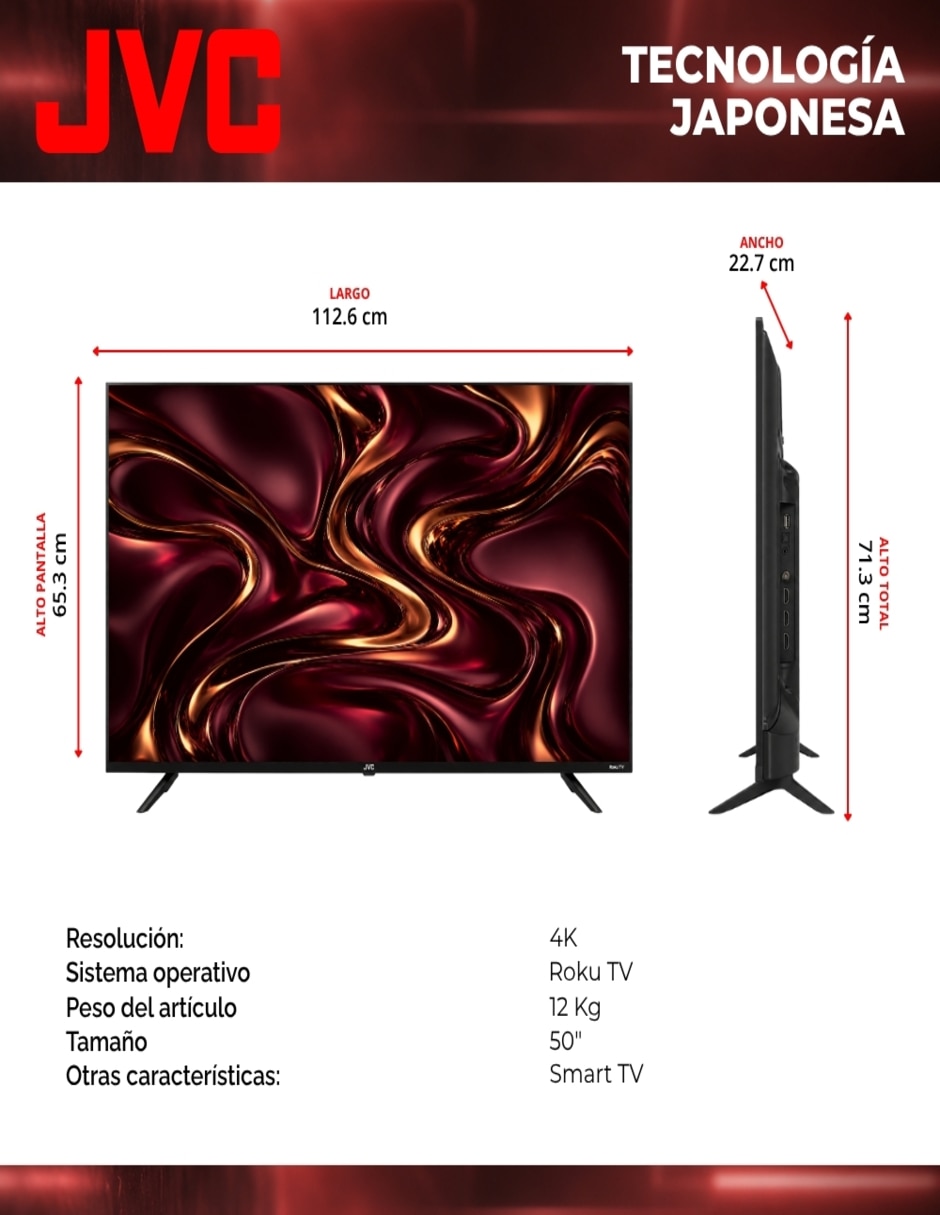 Pantalla LED de 50 pulgadas 4K SI50URFX2 con Roku TV 7