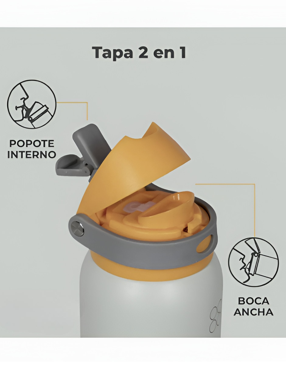 Termo de acero inoxidable con tapa flip top